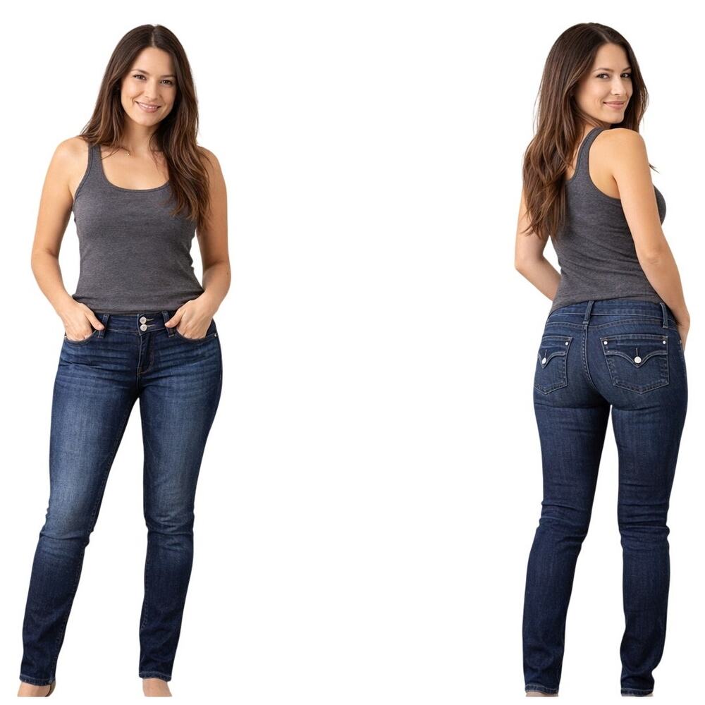 Hudson Jeans Dark Blue Collin Flap Pocket Skinny Low Rise Y2K 24p Stretch Fit